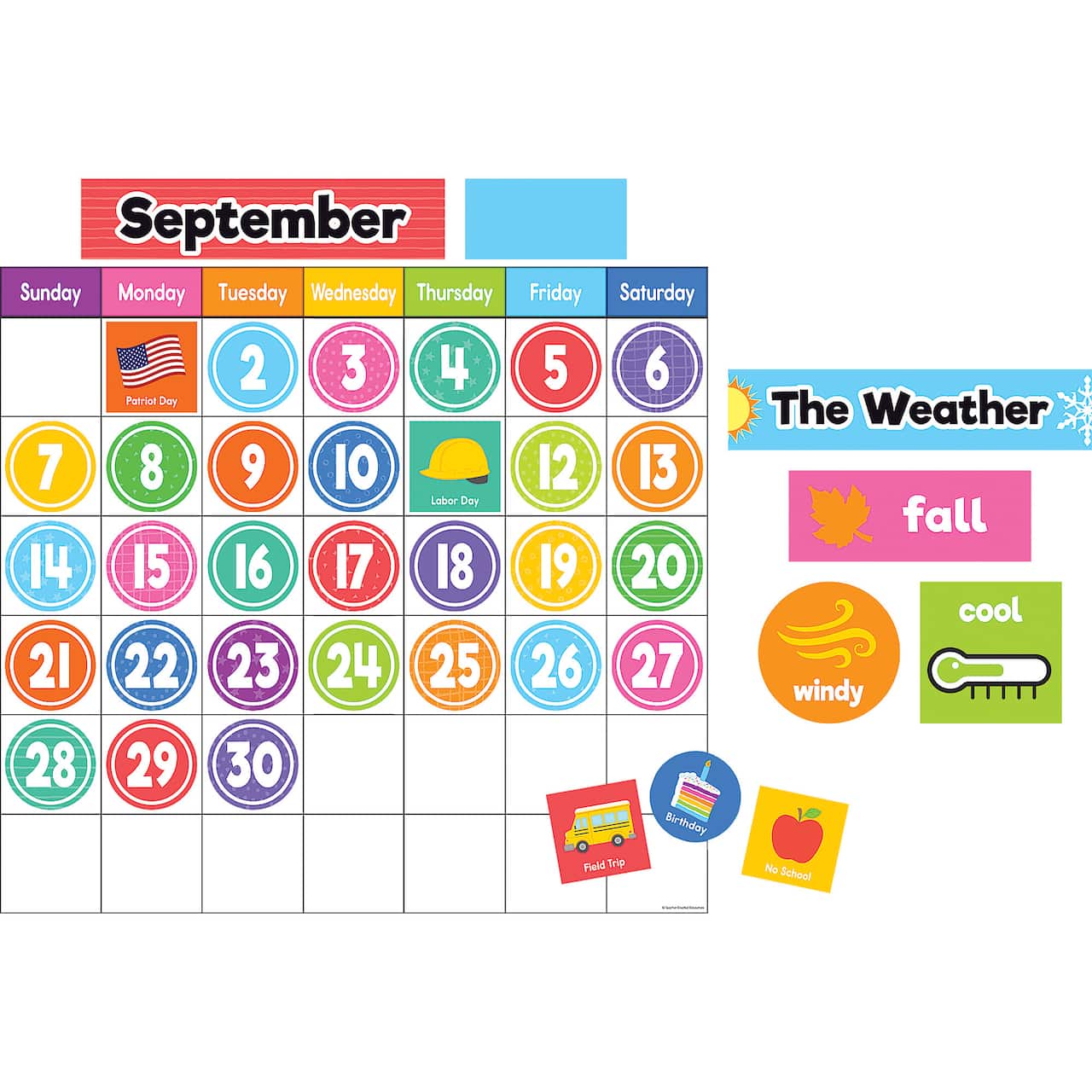 Teacher Created Resources® Colorful Magnetic Calendar Set